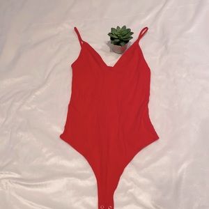 Me to we basic red ribbed body suit from Pacsun